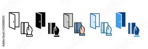 Facility Access Control Icon Set Multiple Style Collection
