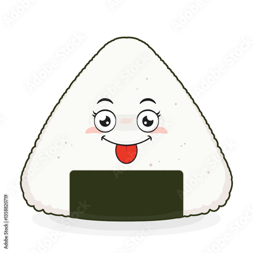 Onigiri playful face cartoon cute