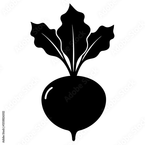 Kohlrabi silhouette vector illustration