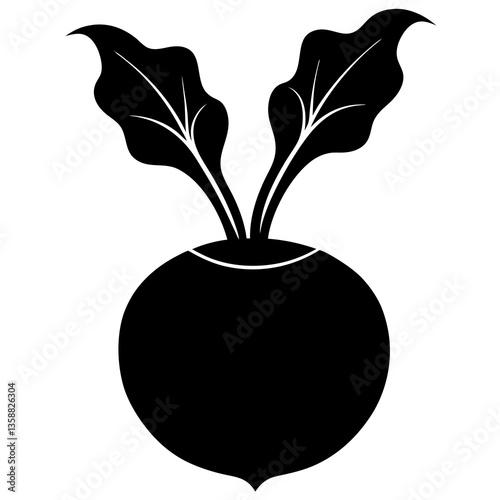 Kohlrabi silhouette vector illustration