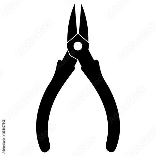 Needle nose pliers silhouette vector illustration 