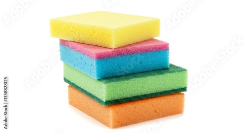 Colorful Cleaning Sponges Stock Photo