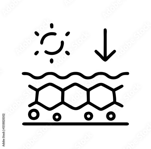 Microlife Icon representing cell membrane structure with sunlight  
