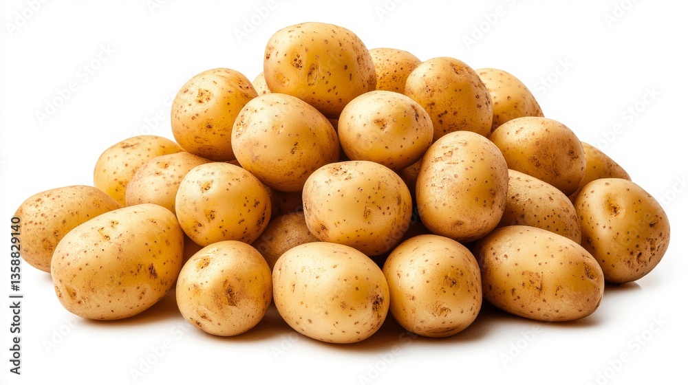 Fresh Yellow Potatoes Pile Isolated on White Background A Heap of Organic Tubers Ready for Cooking Fresh Yellow Potatoes Pile Isolated on White Background A Heap of Organic Tubers Ready for Cooking