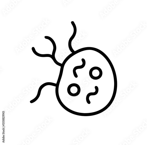 Yeast Cell Budding Process Illustration in Minimalist Style  