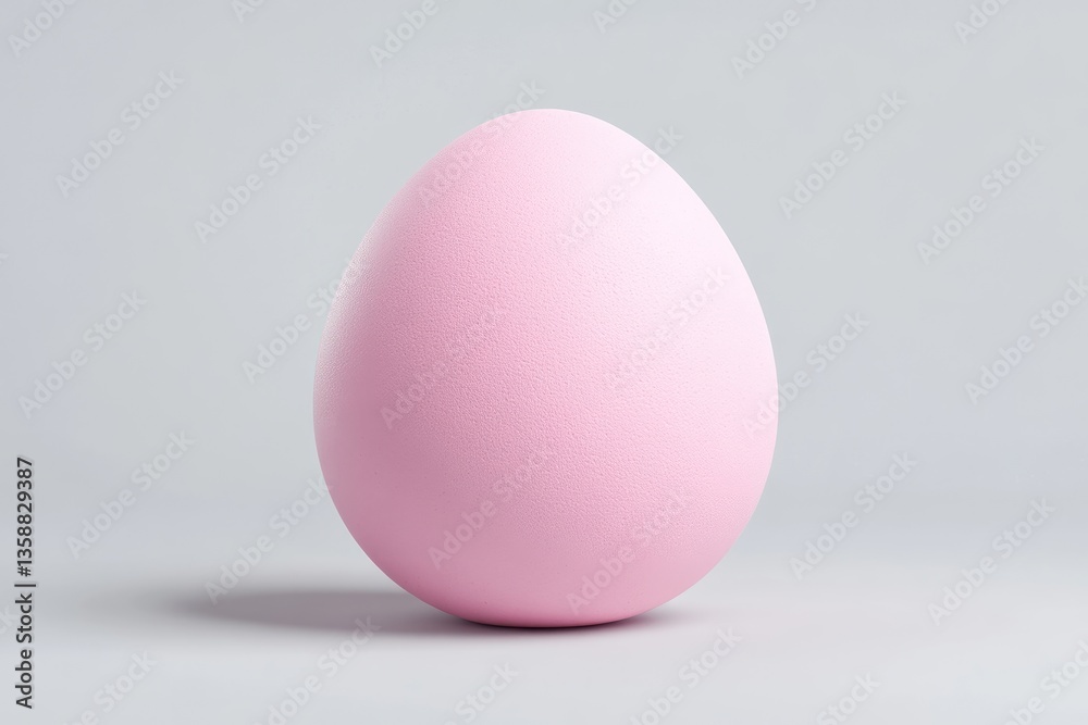 Fototapeta premium Single, pastel pink egg on a plain background
