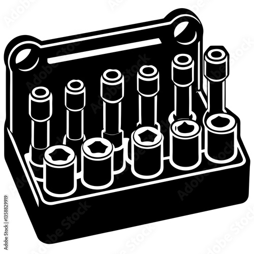 Socket set silhouette vector illustration