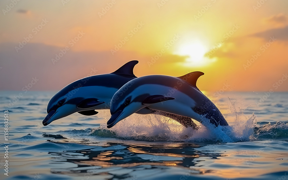 Obraz premium dolphin jumping in water