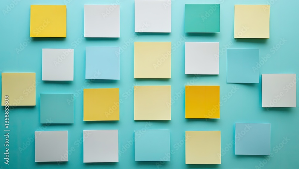 Colorful sticky notes arranged in a grid pattern (2) Colorful sticky notes arranged in a grid pattern (2)