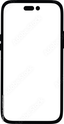 Mobile Vector Icon Line Art Illustration. Mobile Icon Vector Flat Style Illustration.