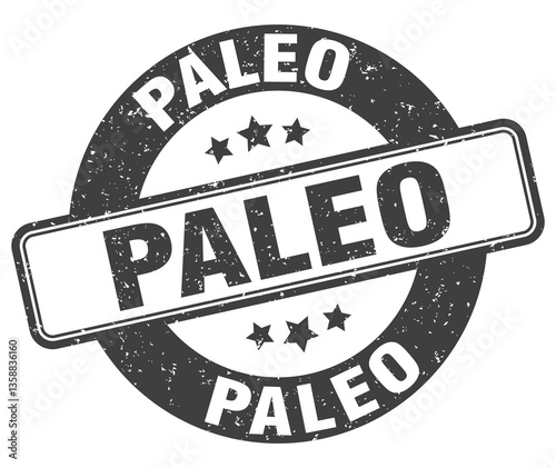 paleo stamp. paleo label. round grunge sign
