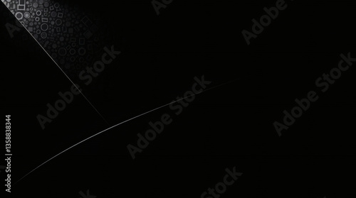 A dark abstract image with light gray lines and a textured corner. Perhaps a stylized representation of a searchlight beam.