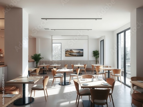 Modern Restaurant Interior Design with Natural Light
