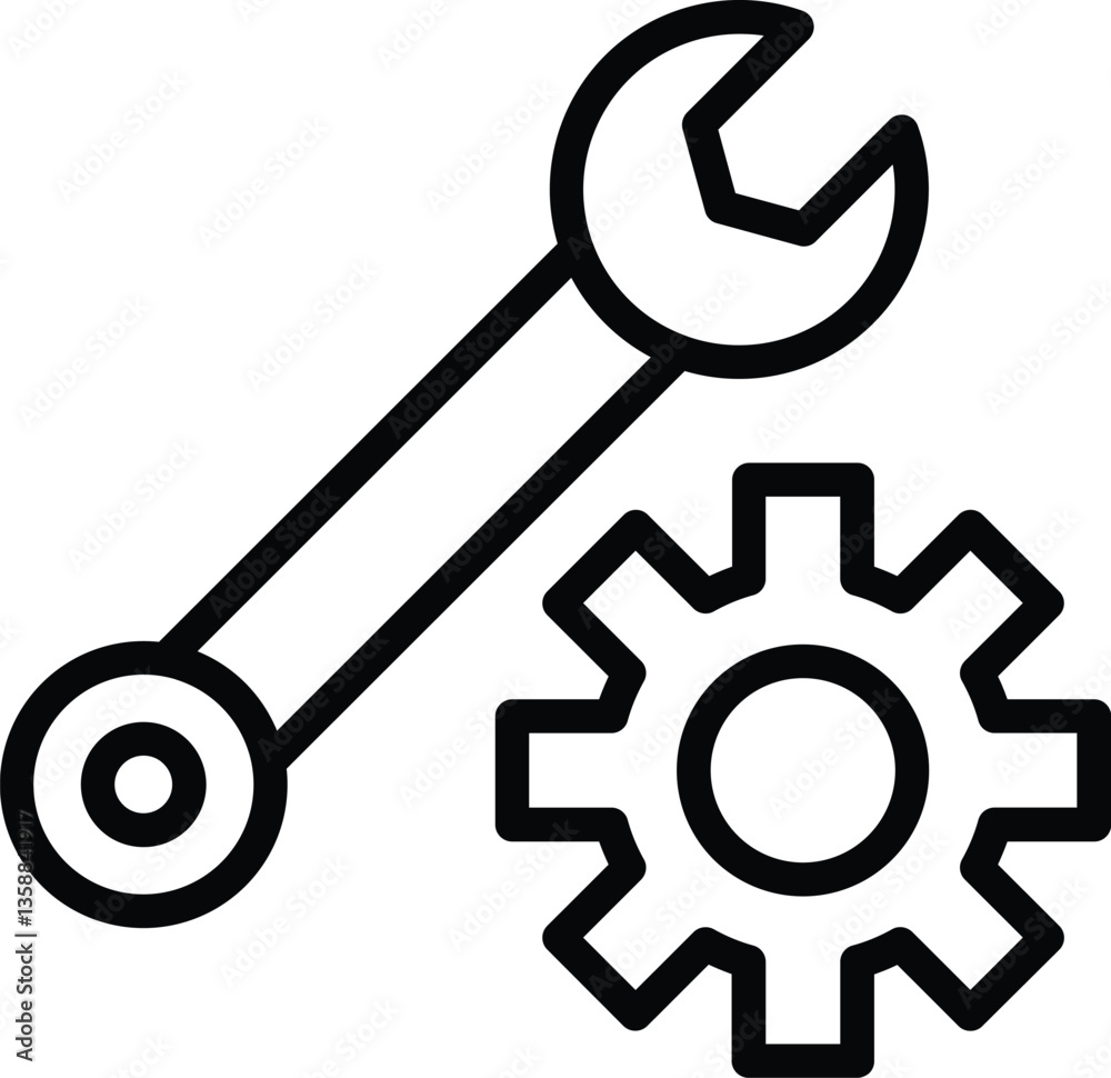 Troubleshoot Icon Vector Illustration on White Background. Troubleshoot Icon Vector Illustration on White Background.