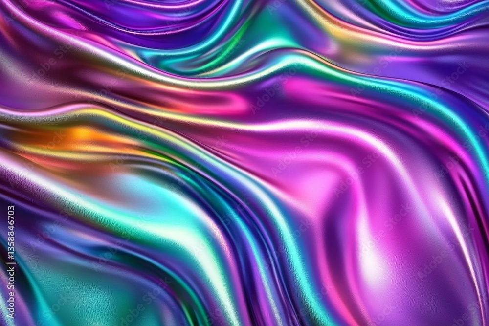 A smooth satin-like background with waves of vibrant, reflective hues. A smooth satin-like background with waves of vibrant, reflective hues.