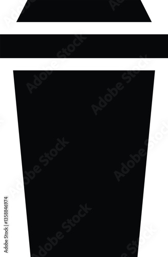 A Simple Trash Bin Icon Vector Illustration on White Background.