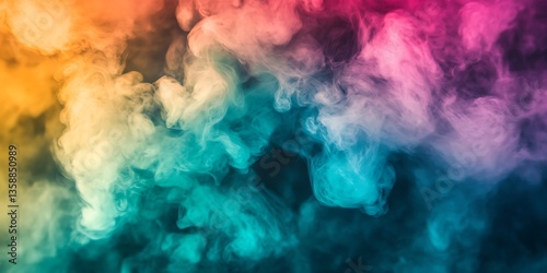 Colorful wisps of ethereal smoke swirling against a dark background