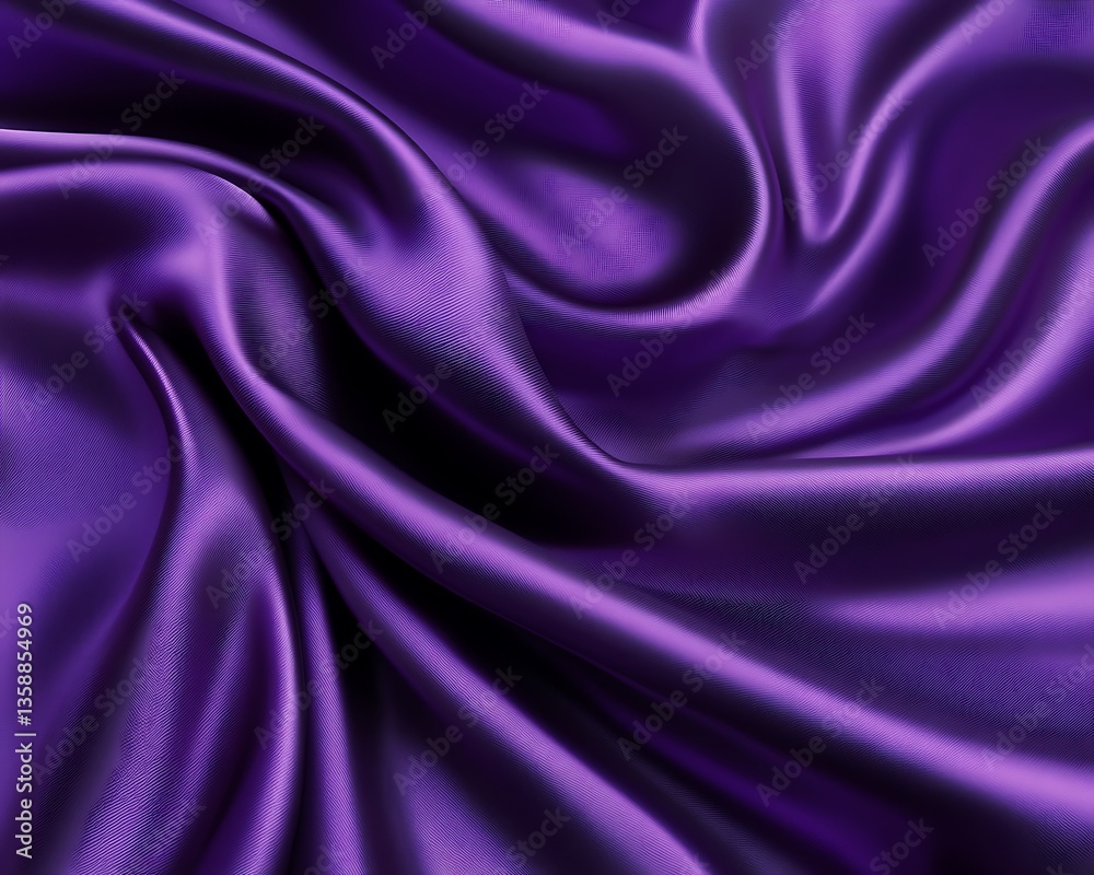 Obraz premium A luxurious and elegant display of flowing purple satin fabric