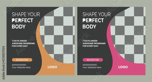  Gym fitness social media post template
