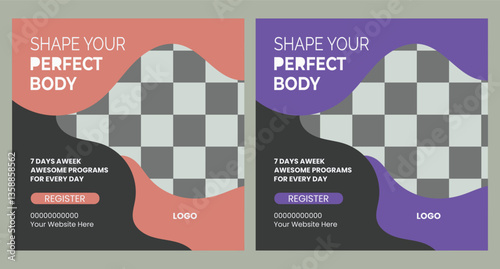  Fitness Gym Social Media Post Design

