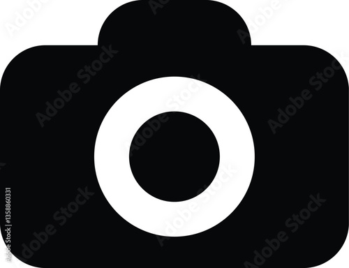 A Simple Photo Camera Icon Flat Style Vector Illustration.