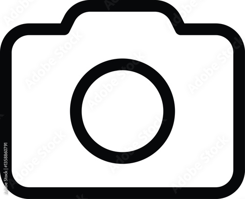 A Simple Camera Icon Line Art Vector Illustration.