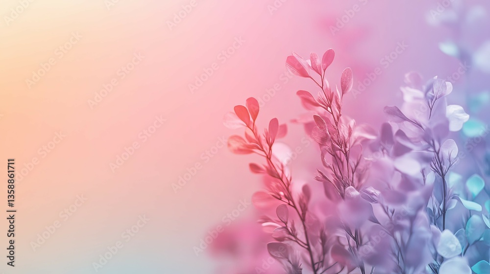 Obraz premium Pastel Dream: A Whimsical Floral Panorama