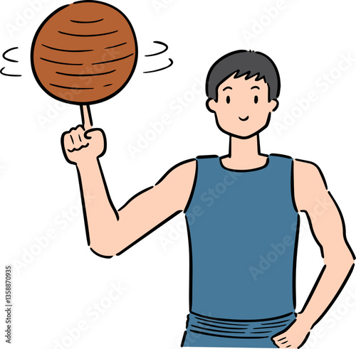 Illustration of basketball player