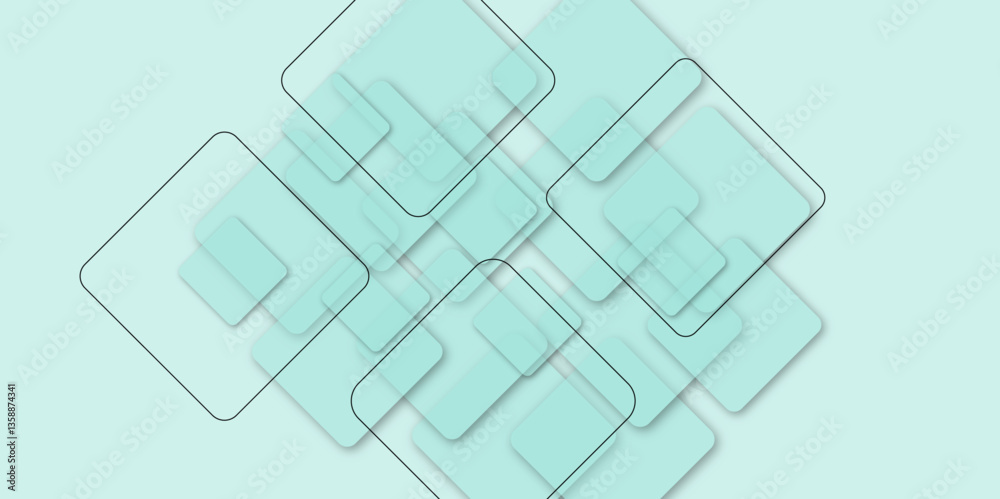 Obraz premium Abstract luxury blue geometric square and random lines. Abstract white and grey geometric overlapping square pattern. Design geometric tile gold on black background. Modern style of hipster isolated. 