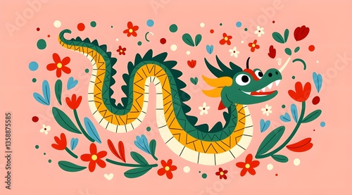 The auspicious dragon presents auspicious festival