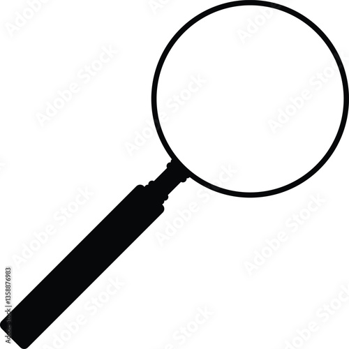 A Simple Search Magnifying Glass Flat Icon Vector Illustration.