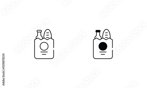 Grocery Bag icons set vector stock illustration