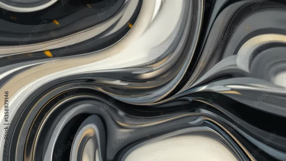 Abstract Swirling Fluid Art with Grayscale White and Gold Colors and Modern Design Abstract Swirling Fluid Art with Grayscale White and Gold Colors and Modern Design