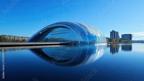 Armadillo and Hydro Quay, Glasgow, Modern Architecture on River Clyde Embankment -