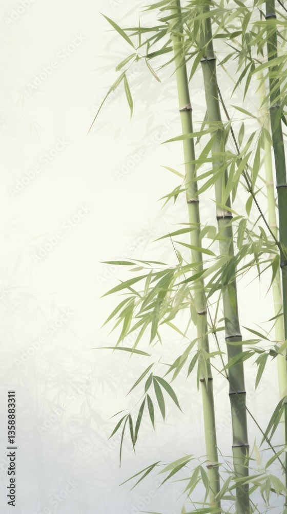 Fototapeta premium Esthetic bamboo landscape wallpaper plant backgrounds branch.