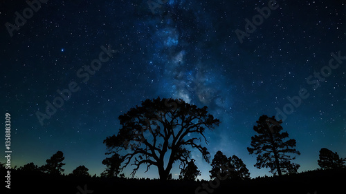 Breathtaking View of the Galaxy in a Clear Night Sky