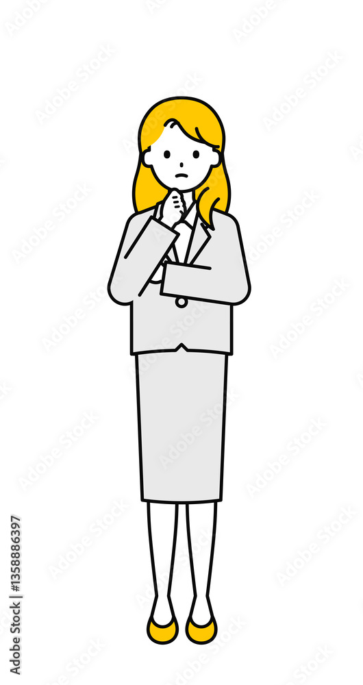 全身のポーズ_シンプルな会社員の女性10 全身のポーズ_シンプルな会社員の女性10