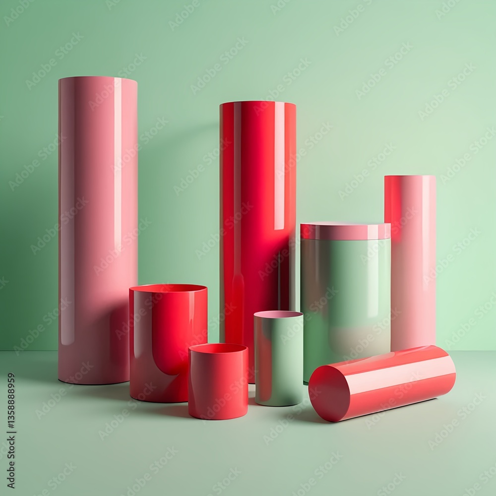 Abstract Geometric Shapes in Pastel Colors