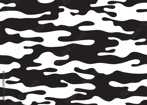 Print texture military camouflage repeats seamless army black white hunting
