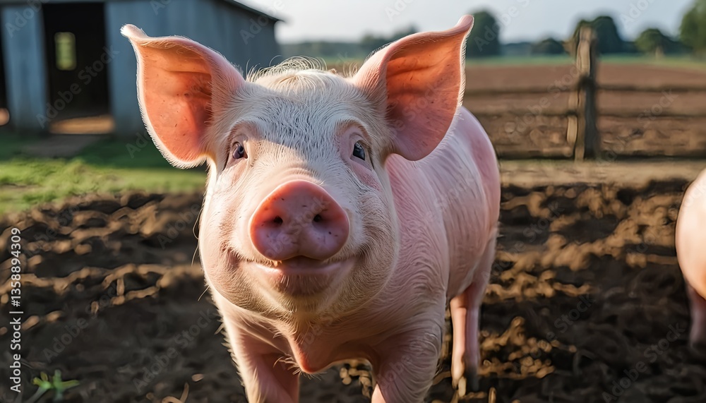 Happy Piglet on Farm Happy Piglet on Farm