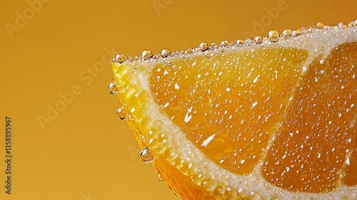 Macro photograph of a lemon with shiny surface and peach tones