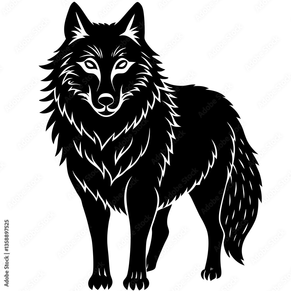 Obraz premium Stunning Wolf Animal Vector | High-Quality Digital Illustration