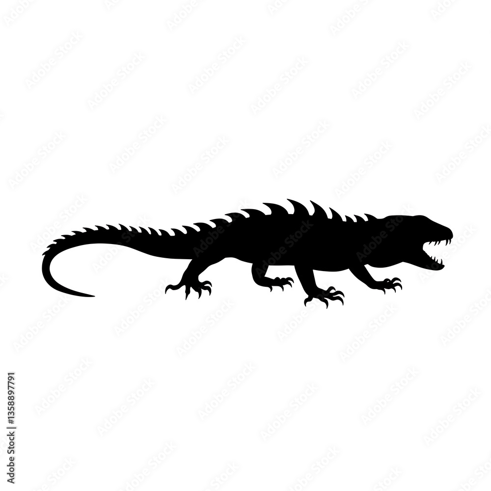 Fototapeta premium Snarling Lizard Silhouette