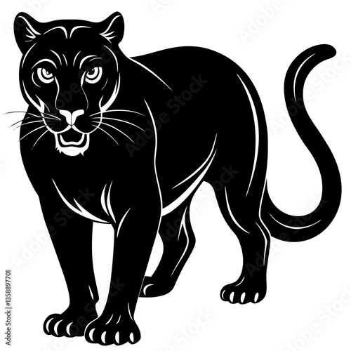 "Panther Vector Illustration – High-Quality Animal Graphic Design for Digital Use"
