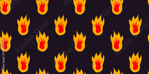 Colorful flame pattern on a dark background creating a vibrant and energetic design suitable for various applications