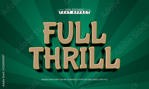 full thrill editable text effect with a play and joyful text style