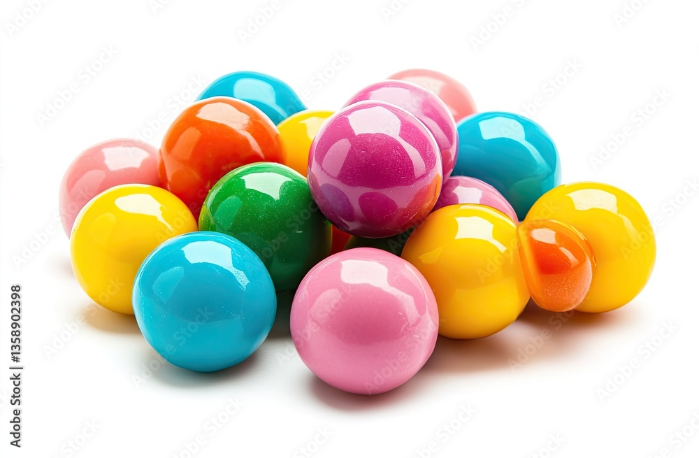 Colorful, round candies in a pile