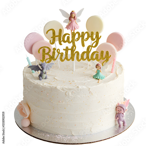 Birthday cake with candles, bright lights