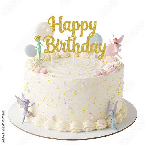 Birthday cake with candles, bright lights