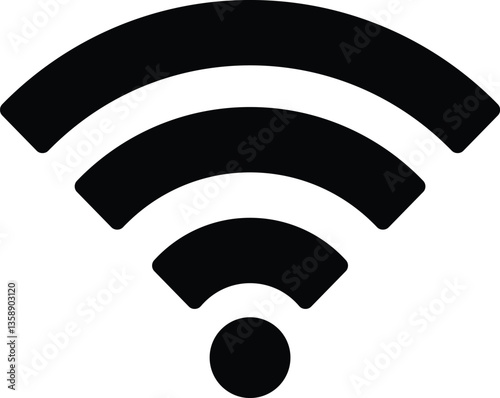 A Simple WIFI Logo Icon Vector Illustration. WIFI Signal Icon Vector Illustration.